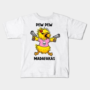 Quacktastic Mayhem: The PEW PEW Duck Design Kids T-Shirt